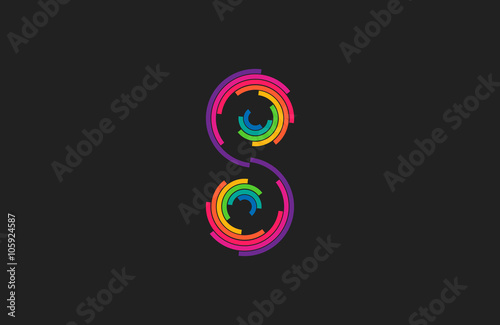 S letter colorful logo in the circle. Creative logo. Beautiful logo design.