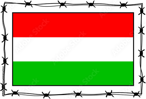 hungary flag - metaphor of refugee