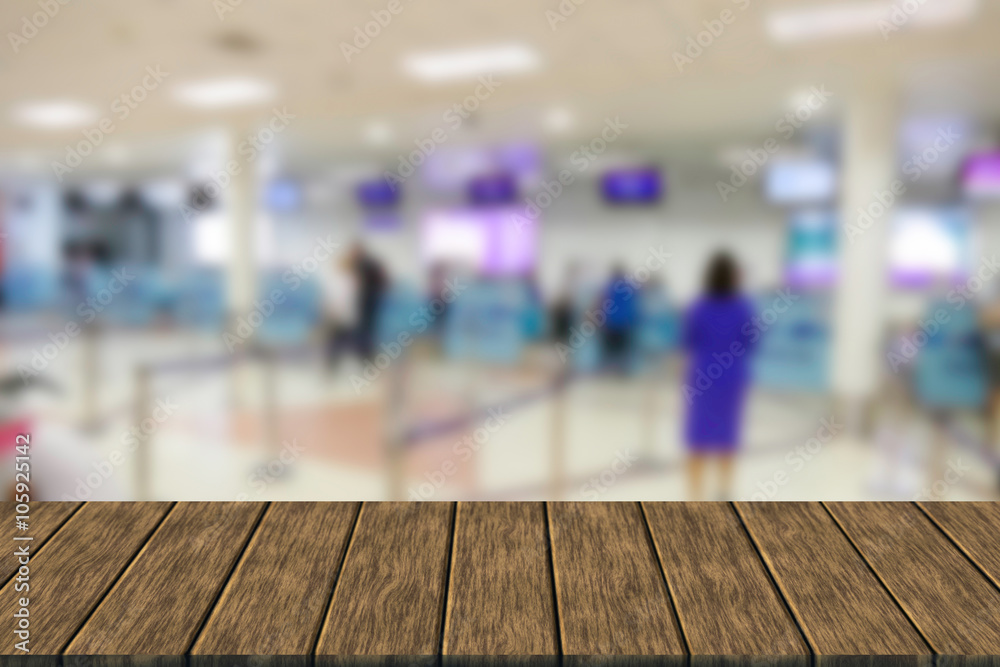 blurry defocused image of passenger at the airport terminal