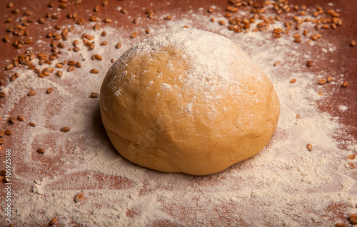 Dough on flour