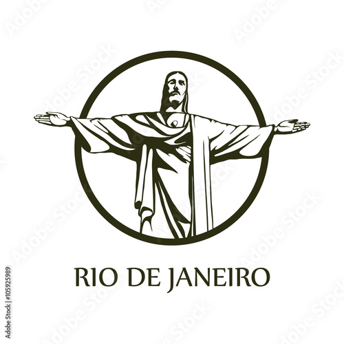 Cristo Redentor illustration in Brazil photo