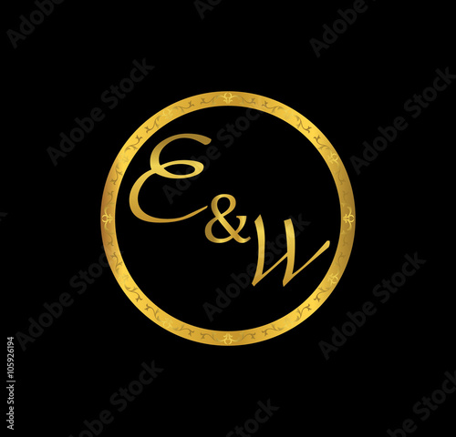 EW initial wedding in golden ring © otakzatikz