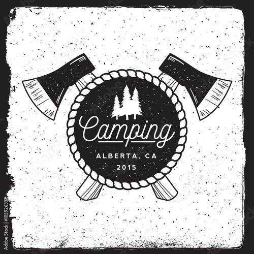 camping vintage emblem