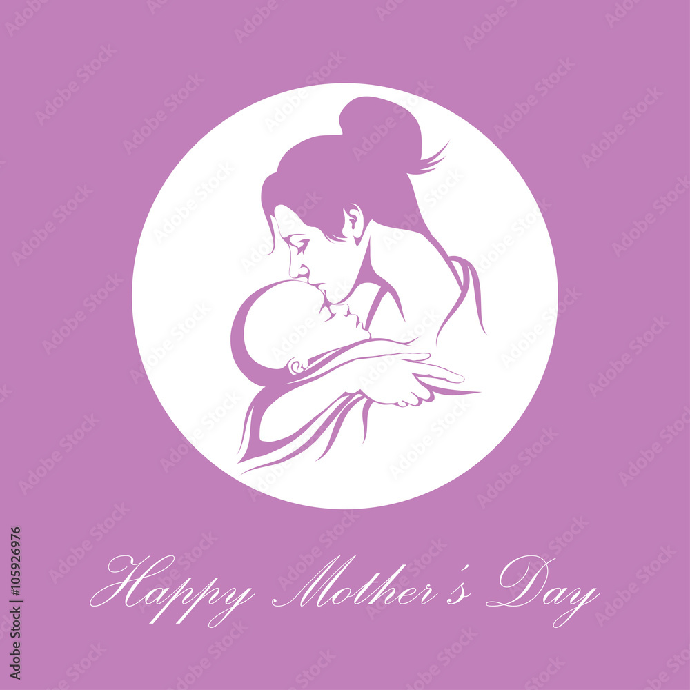 Silhouette of a mother and her child. Mothers day Silhouette of a mother and her child. Mothers day