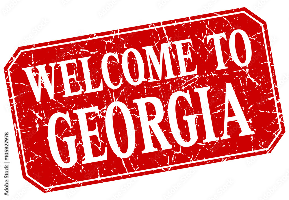 welcome to Georgia red square grunge stamp welcome to Georgia red square grunge stamp