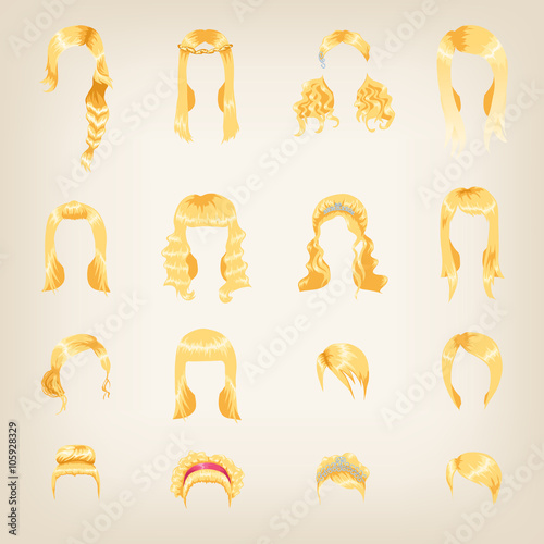 Assortment of female blond hair