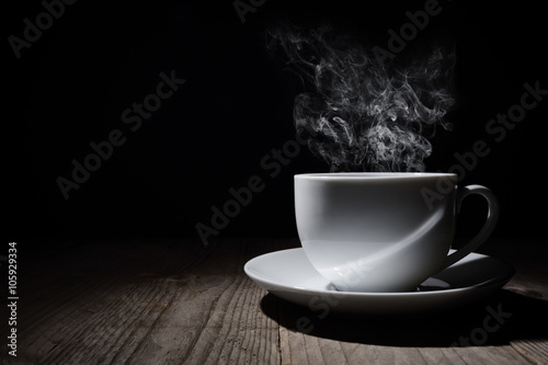 Hot cup of coffee or tea