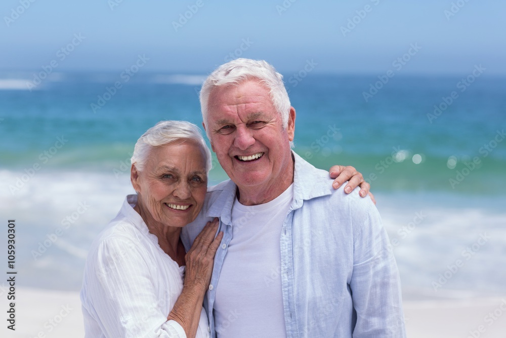 Senior couple smiling and posing