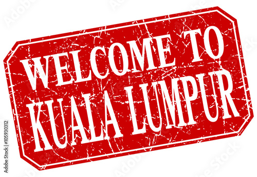 Photography welcome to Kuala Lumpur red square grunge stamp