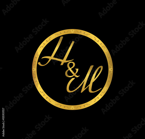 HM initial wedding in golden ring
