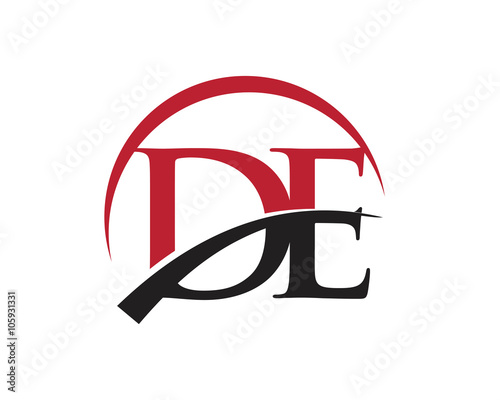 DE letter logo swoosh