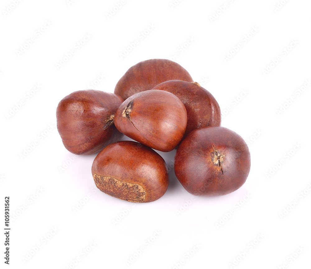 Fresh chestnuts isolated on white Fresh chestnuts isolated on white
