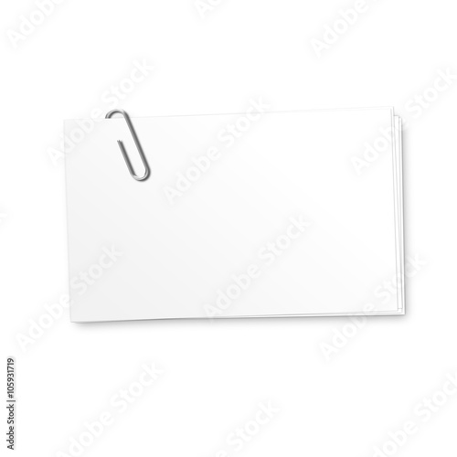 Blank namecard and paper clip with clipping path