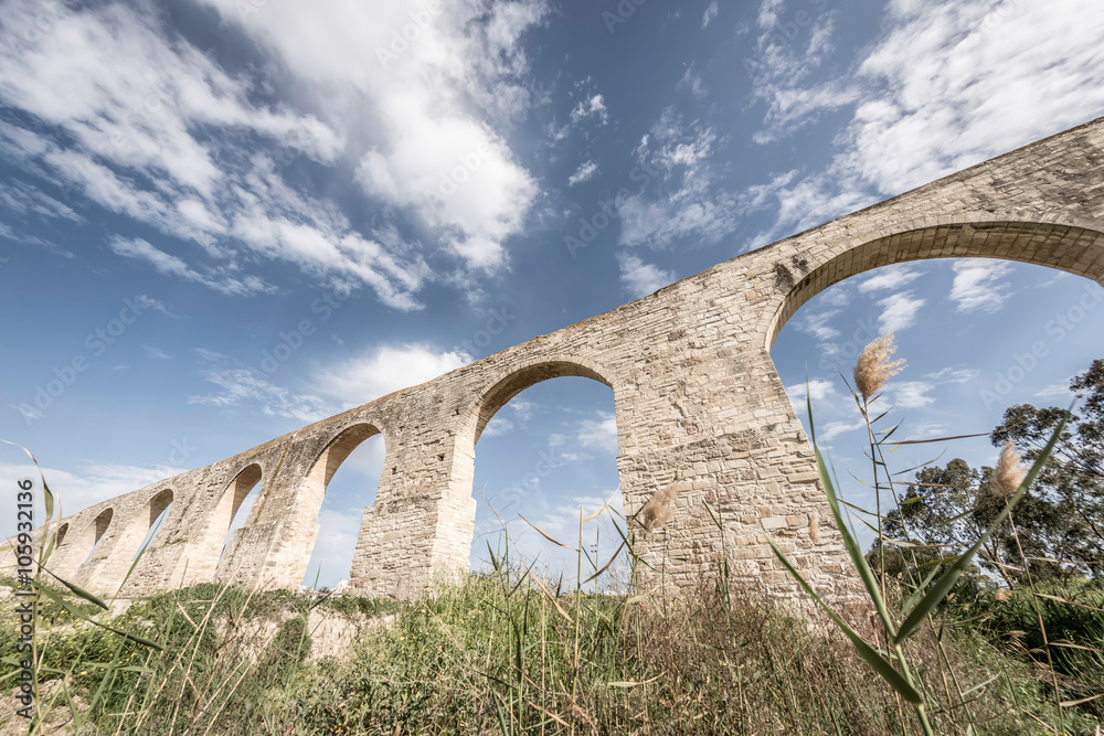 Kamares Aqueduct, also known as the Bekir Pasha Aqueduct. Larnaca, Cyprus