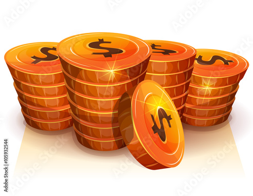 Stack Of Dollar Coins For Game Ui
