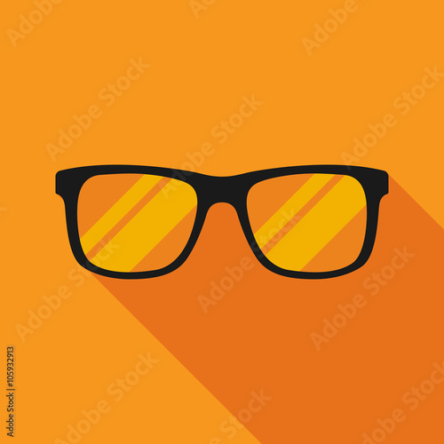 sunglasses icon with long shadow. flat style vector illustration
