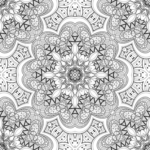 Vector Seamless Abstract Black and White Tribal Pattern