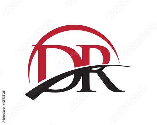 DR letter logo swoosh