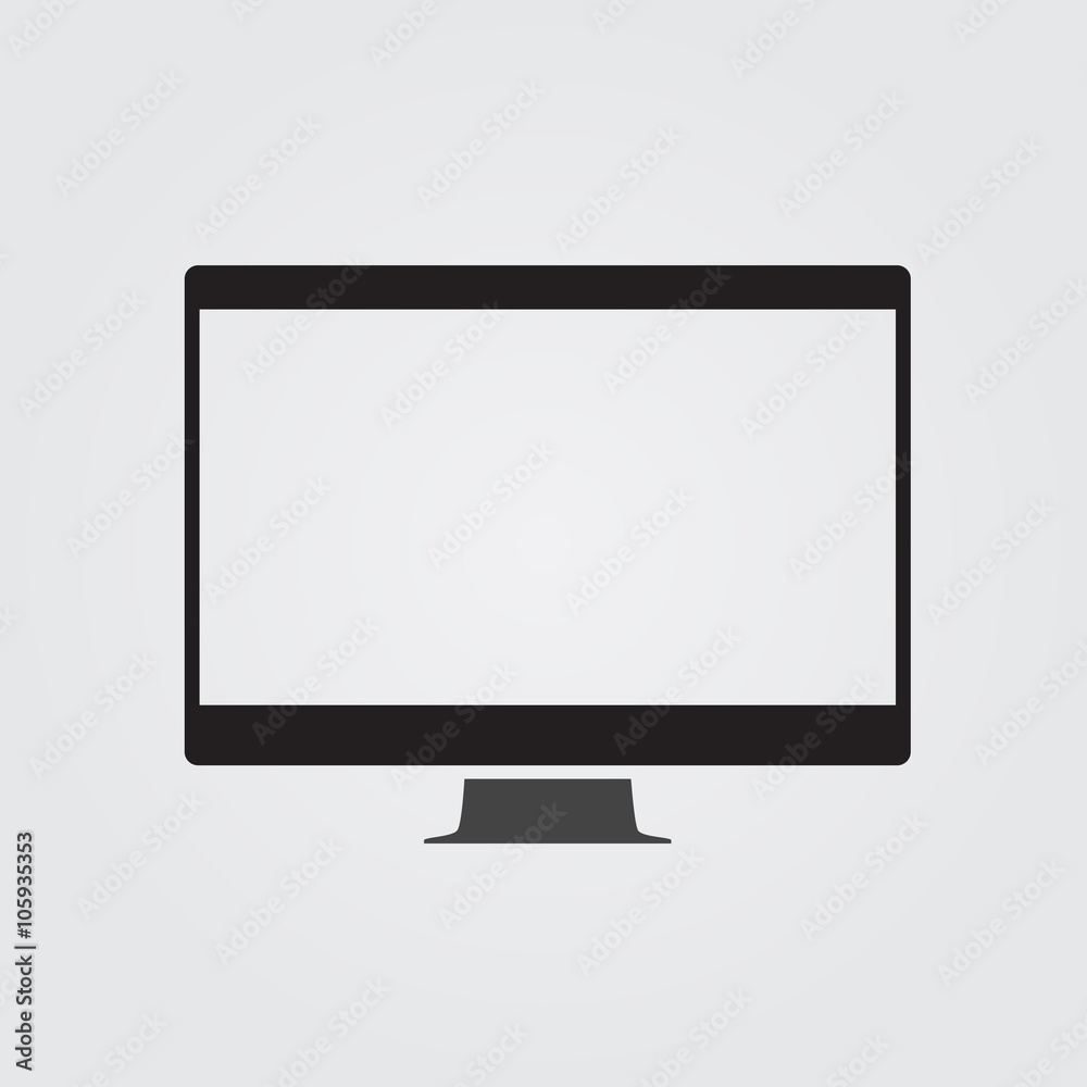 Modern computer monitor icon. Modern computer monitor icon.
