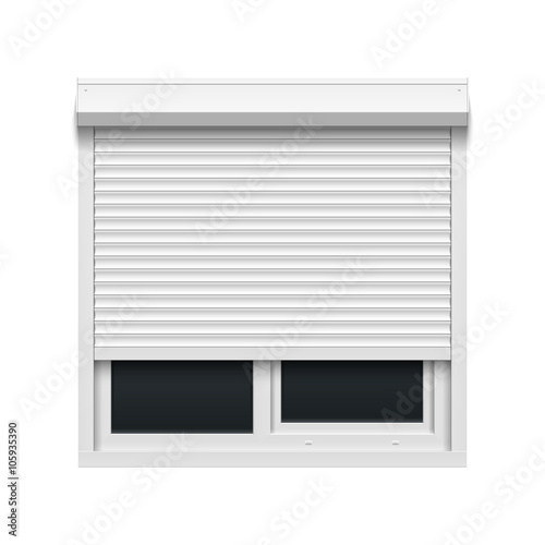 Window with rolling shutters