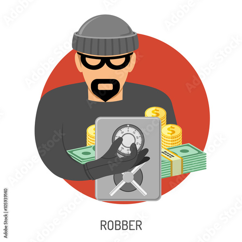 Robber Icon with Safe