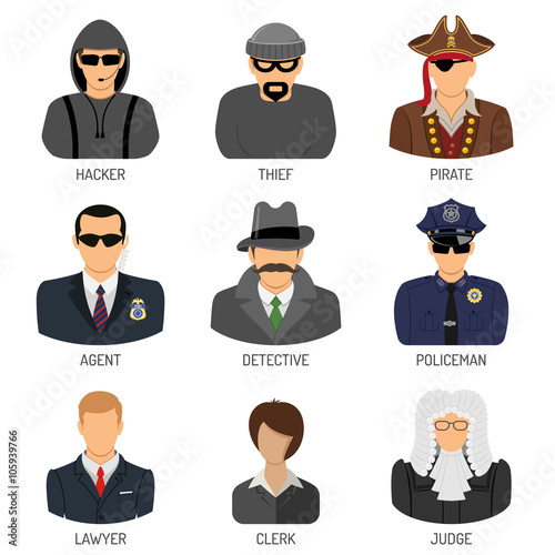 Set Characters of Criminals and Law Enforcers