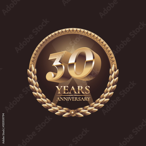 30 years anniversary vector icon. 30th celebration design