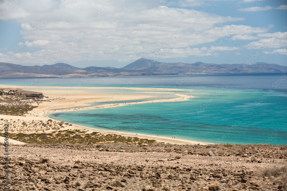 Beach Playa de Sotavento, Canary Island Fuerteventura, Spain