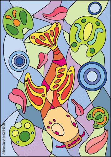 illustration of a stained glass fish