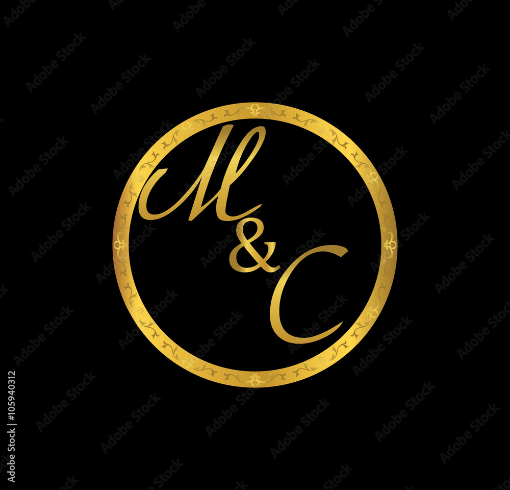 MC initial wedding in golden ring