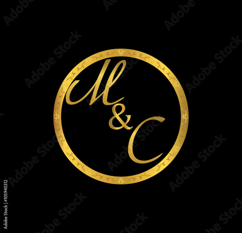 MC initial wedding in golden ring