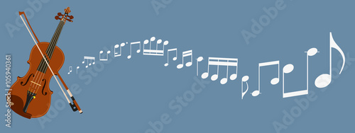 violin,bow and sheet music