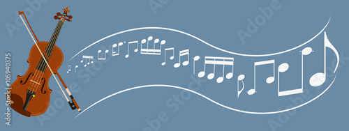 violin,bow and sheet music