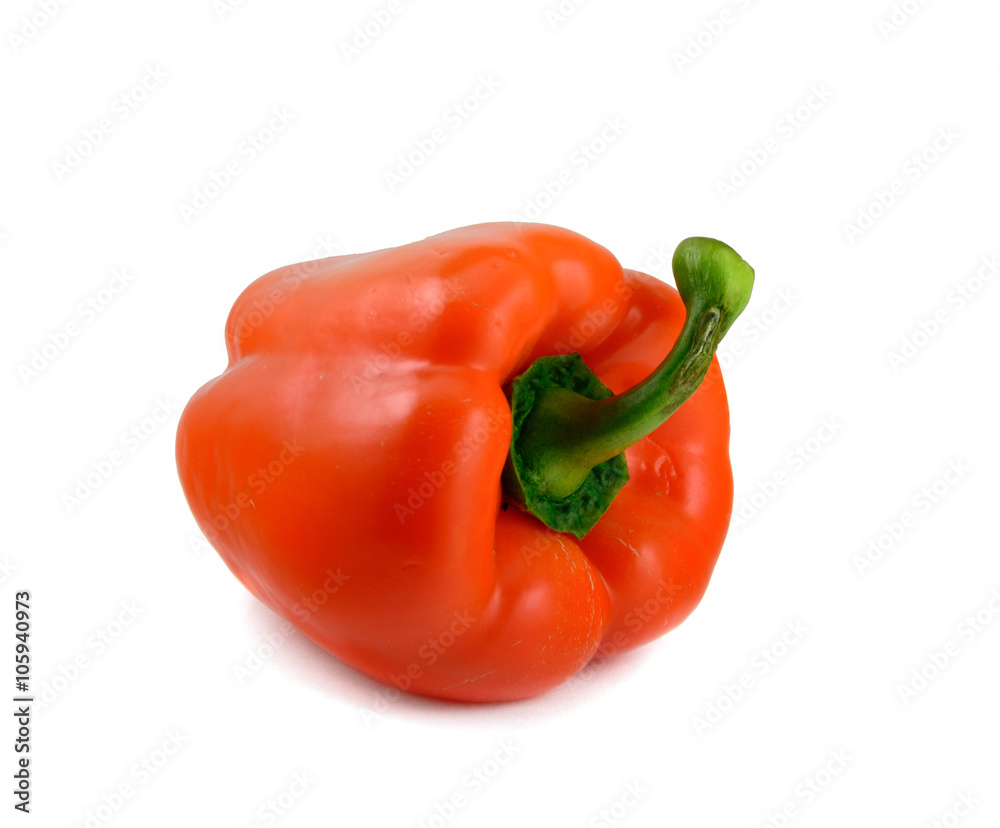 Orange paprika isolated on a white background Orange paprika isolated on a white background