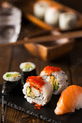 Maki and nigiri sushi