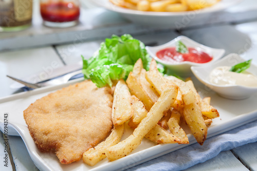 Breaded chicken breast