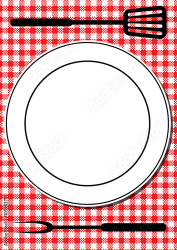 BBQ tools and plate