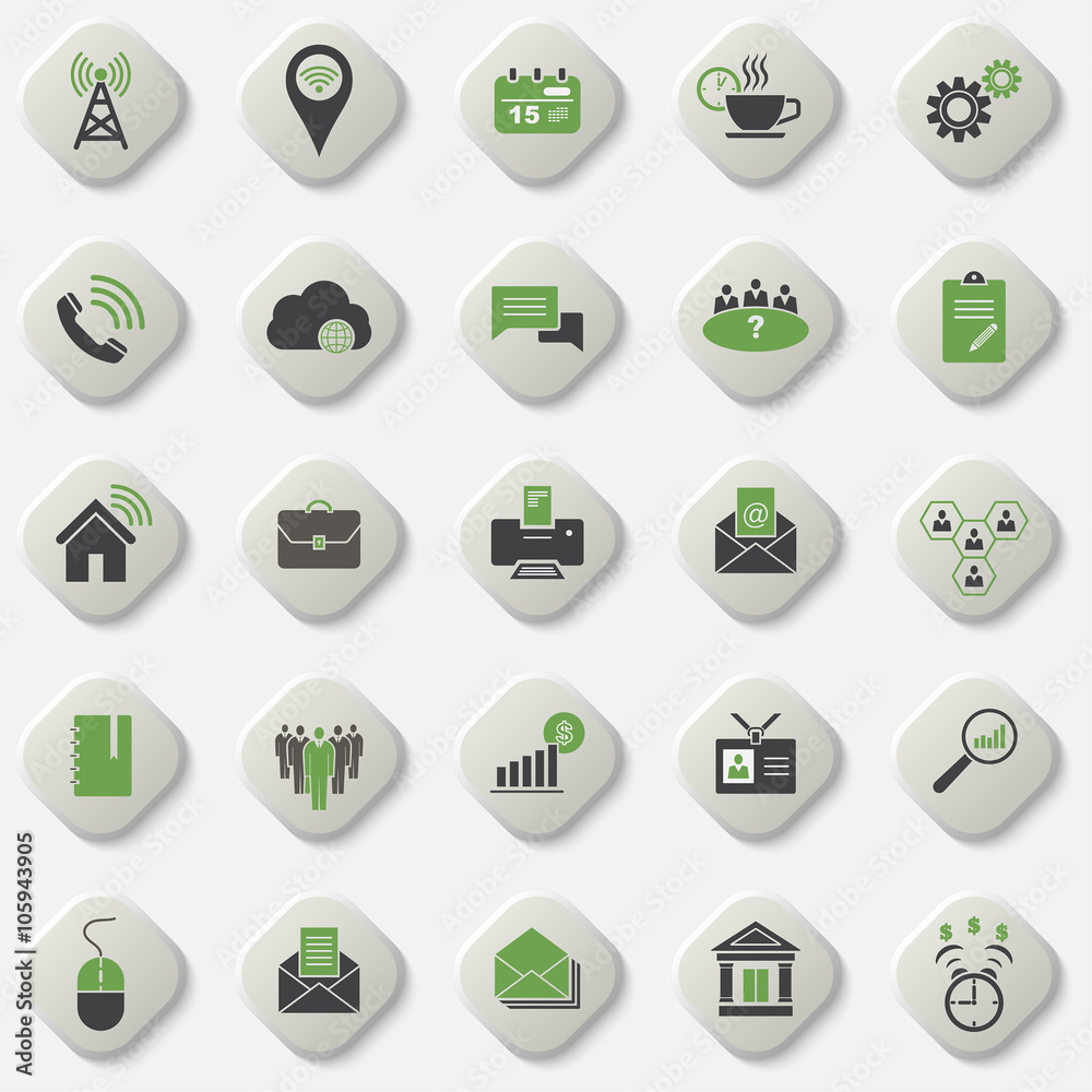 Set of universal office and organizational icons Set of universal office and organizational icons