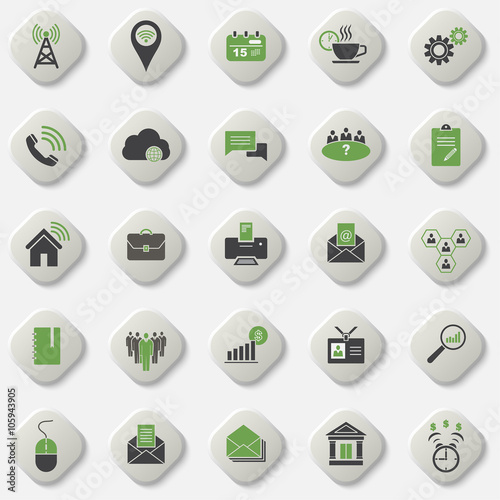 Set of universal office and organizational icons