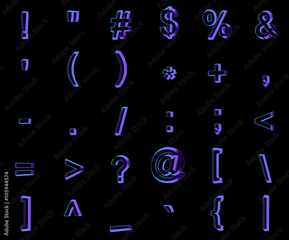3d font isolated on black background 3d font isolated on black background