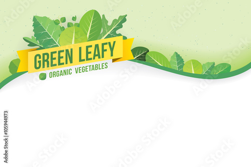 Green leafy background. Vector Illustration