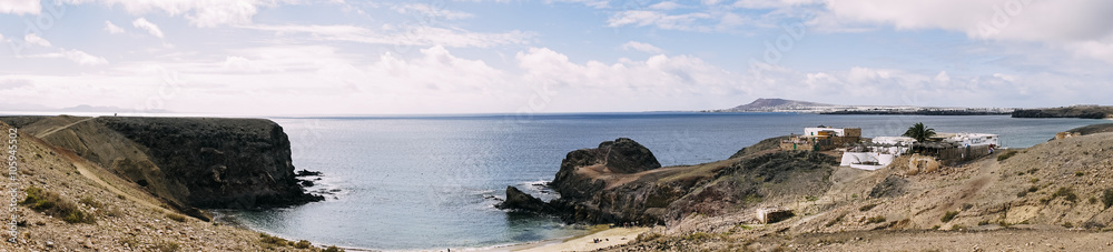 Panorama Aufnahme Küste von Lanzarote 