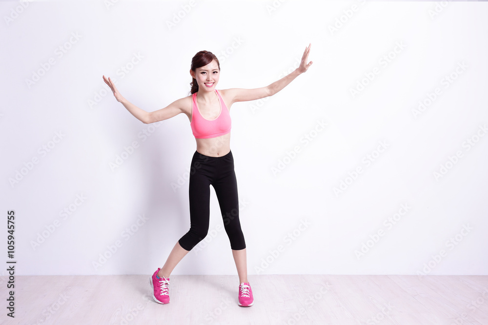 sport woman is doing exercise