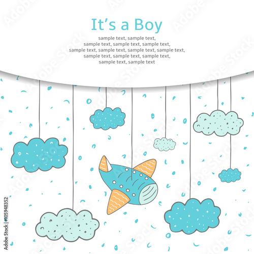 Cute hand drawn doodle baby shower card