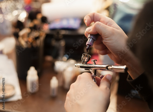 Filling the make up airbrush photo