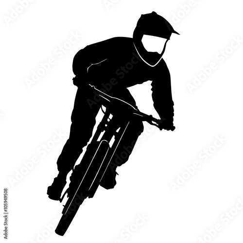 Bike race on a mountain slope