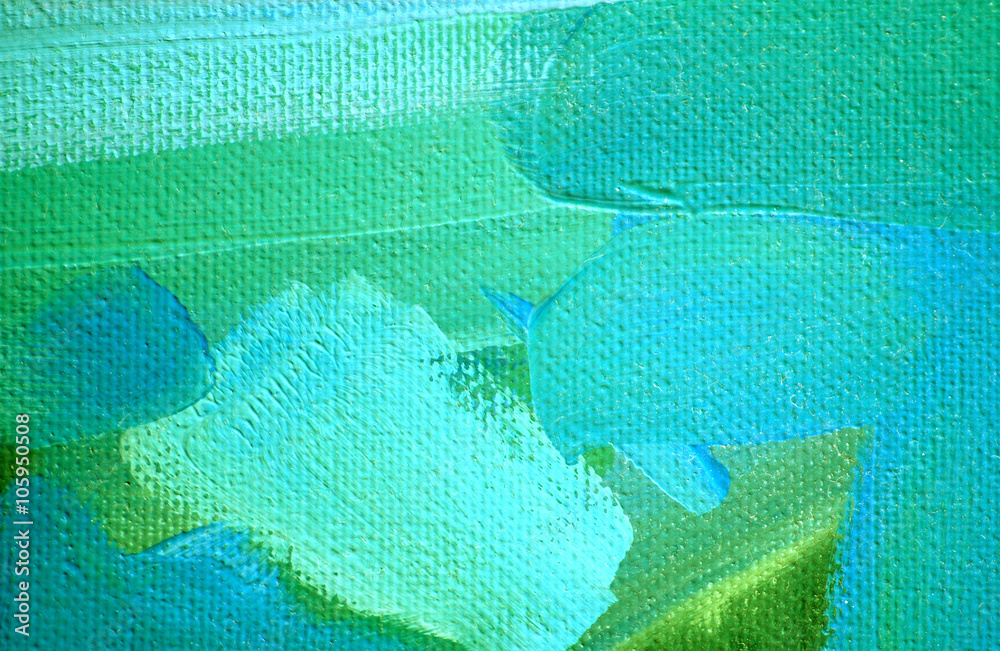 Φωτογραφία abstract green blue painting by oil on canvas,  illustration