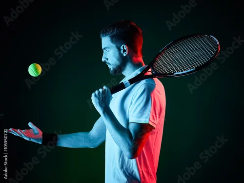 Obraz tenisista mężczyzna na białym tle