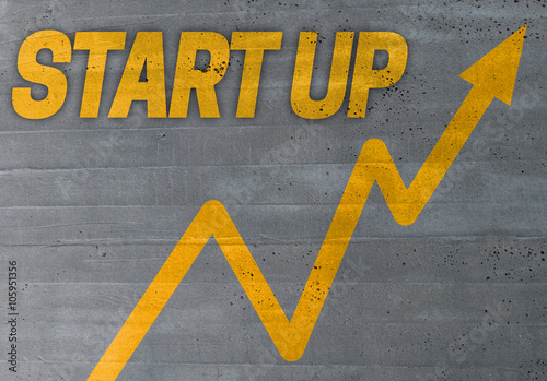 start up graph concept on cement texture background © wsf-f
