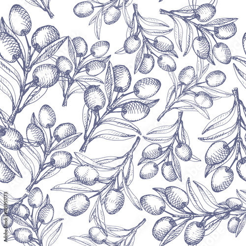 Olive seamless pattern.